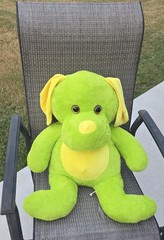 30 Inch Toy Factory Green and Yellow Dog Plush