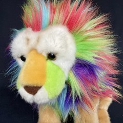 San Diego Zoo Lion Plush Rex Rainbow Fur Wildlife Alliance Stuffed Animal Toy