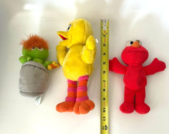 Vtg LOT OF 3 TYCO Sesame Street Plush 1997 Oscar Big Bird Elmo