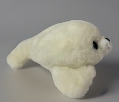 Vintage White Baby Harp Seal Pup Plush by Gibson Greeting, inc. 1996