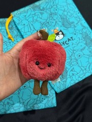 Jellycat Amuseables Red Apple Plush Bag Charm Keychain NWT With Dust Bag