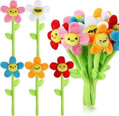 Charming 10 Pcs Plush Flower Toy Set – Soft and Bendable for Home Elegance