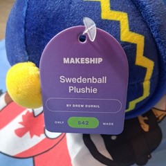 Makeship Drew Durnil swedenball Plushie Limited Edition of 542 New