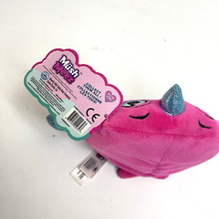 Mush Meez Squeezy Moldable Stuffed Plush Natalie Narwhal 6″ Pink