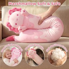 Kawaii Pink Axolotl Plush Body Pillow 20″ | Ultra-Soft Cuddle Companion