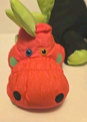 Stuffins Dinosaur Dragon Monster Plush Puffy Nylon Black & Neon Pink Parachute