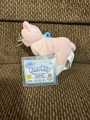 WEBKINZ~KINZ KLIP PINK & WHITE CAT USED WITH SEALED UNUSED CODE