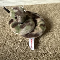 Aurora World Rattlesnake Brown Green Snake Plush Stuffed Animal With Rattle Tail