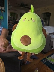 Avocado Plush, Food Pillow Cute Funny Fruit Throw 17.7 in, Green