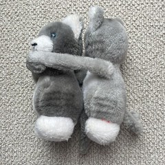Vintage Dakin Kuddle Kittens Cats Hugging Grey Blue Eyes 80s 7.5” Plush Stuffed