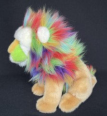 San Diego Zoo Lion Plush Rex Rainbow Fur Wildlife Alliance Stuffed Animal Toy