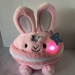 FAO Schwarz 10″ Glow Brights Pink Bunny Plush Sound And Lights NEW