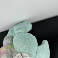 Vintage 1996 Playskool Snuzzles Pastel Plaid Elephant Plush Stuffed Animal Green