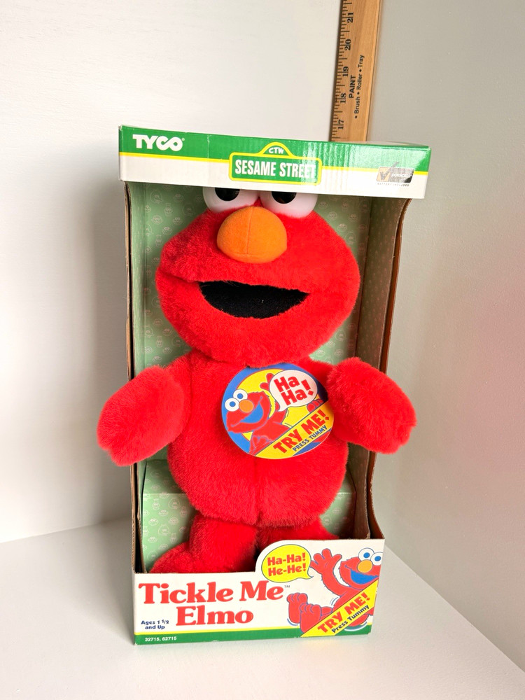 Tyco Sesame Street Tickle Me Elmo Interactive Stuffed Animal 1996 Medium
