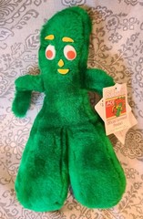 Vintage Green Gumby Posable Plush Stuffed Animal Character ACE Tags 1988 Perma