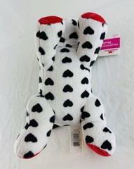 Valentine’s Day White & Black Heart Puppy Dog Plush 8″ Stuffed Animal – LOVE