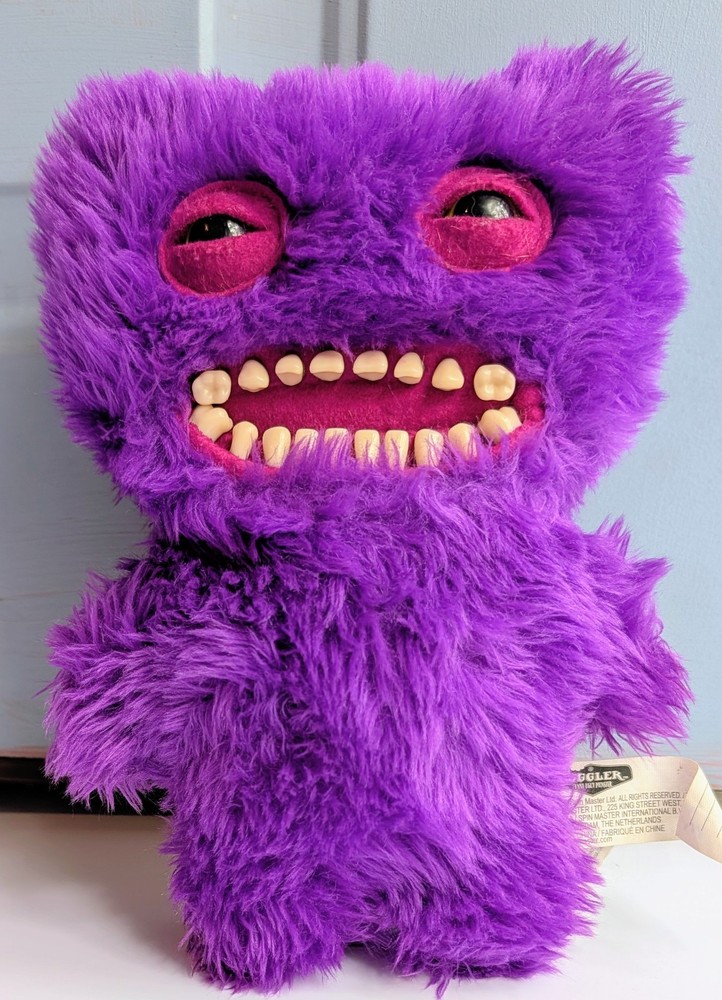 Spin Master Fuggler Mr. Buttons – Purple Fur, Yellow Eyes Variant Good Condition