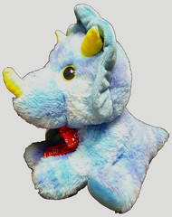 Blue Triceratops Plush+ Red Heart Bow 10″ Stuffed Animal Toy-for All Ages 1030