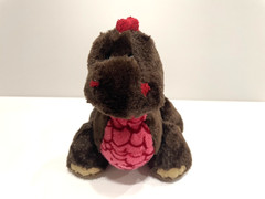 Ganz Webkinz Cocoa Dinosaur 8″ Plush Brown Red Pink HM338 no code
