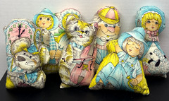 6 Mother Goose Nursery Rhyme Handmade Stuffed Humpty Bo Peep Boy Blue Cat Fiddle