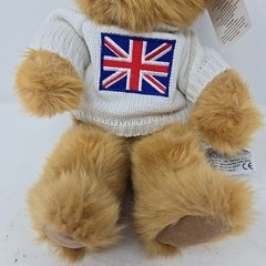 Russ Berrie Bear Great Britain United Kingdom Flag Sweater Plush Stuffed Animal