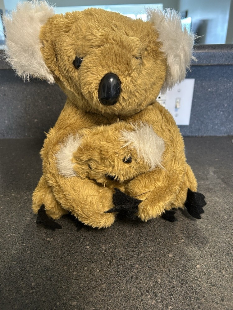 Koala Plush Stuffed Stuffed Animal w/ Baby Joey Brown/White/Black