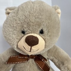 Goff Super Soft Bear Plush Animal Toy Light Brown With Dark Brown Ribbon & Eyes