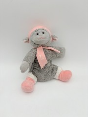 Dressbarn Plush Gray Lumb Pink Scarf Baby Lovey Toy VTG 2005 – 8″