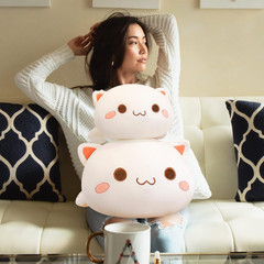 Kawaii Cat Plush Pillow – Soft 27″ Stuffed Animal Toy for Kids Room Decor