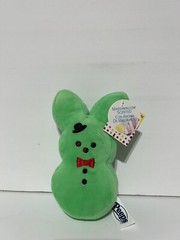 NEW! 2024 PEEPS Easter 6″ Marshmallow Scented Bunny Green Emo Bow tie and Hat