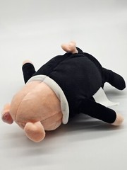 Budsies Custom Plush Pig in Black Suit Business Piggy Plushie Soft Toy 10″