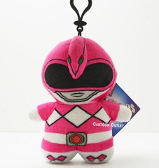 Power Rangers Coin Bag Plush Doll Pink Ranger 6″ Keychain Backpack Clip new