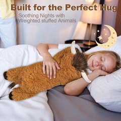 4 lbs Weighted Stuffed Animal Highland Cow Plush,21″ Large Weighted Cow Plush To