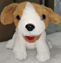 Amazimals 8″ Sitting Plush Stuffed Animal Dog White Brown Heart Not Working