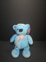 Kuddle Me Toys Blue Teddy Bear With Bow Stuffed Animal Toy 12″