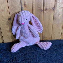 Jellycat Cordy Roy Pink Bunny Plush Corduroy Soft Toy Ribbed 15 In Retired Rare