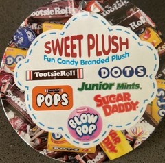 Sweet Plush Fun Candy Branded SUGAR DADDY Candy Plush Mini Pillow Cushion / NEW