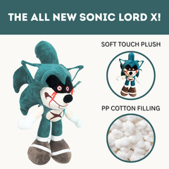 Sonic Lord X Plush 16″ Stuffed Doll Creepy Pasta Horror Game Evil Sonic Plushie