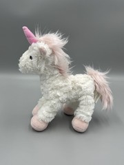 First Impressions Plush Unicorn White & Pink Fluffy Stuffed Animal 9 Inch