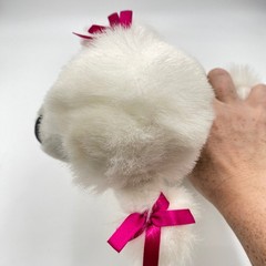 Vintage Classic Toy Co White Poodle Plush Toy Dog Pink Bows Gold Collar 9″