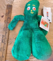 Vintage Green Gumby Posable Plush Stuffed Animal Character ACE Tags 1988 Perma
