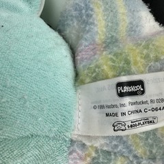 Vintage 1996 Playskool Snuzzles Pastel Plaid Elephant Plush Stuffed Animal Green