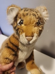 Hansa Sitting Tiger Cub Plush 4263 Realistic Handmade Stuffed Animal Seated Cat