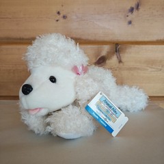 Toys R Us 12” Animal Alley Vtg Plush White French Poodle Pink Bow & Ears W/ Tag