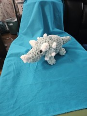 Stuffed Triceratops Handmade Plush Crocheted Baby Shower/ Birthday