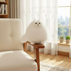 Winsterch White Plush Cat Soft Stuffed Animal Teddy Toy 10 Inch Kids Gift