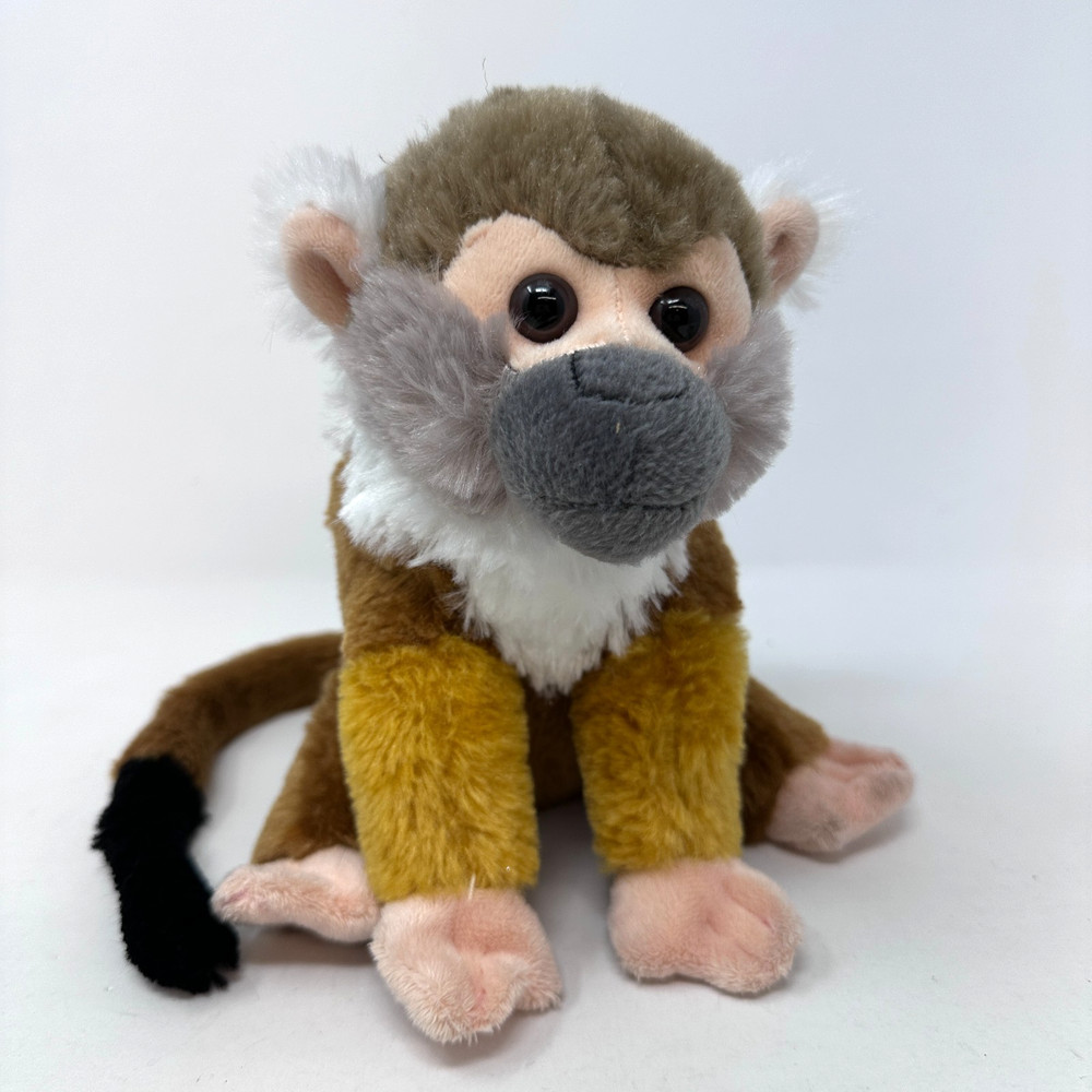 Wild Republic Squirrel Monkey Plush Stuffed Animal Ape Cuddlekins Fluffy 7″ READ