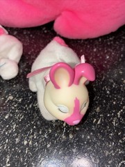 1993 Hasbro Bunny Surprise Neon Hot Pink Plush 2 Baby Babies Bunnies Bright Pink