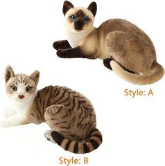 Siamese Cat Stuffed Animal, Shorthair Cat Realistic Plush Cat Stuffed Toys, G…