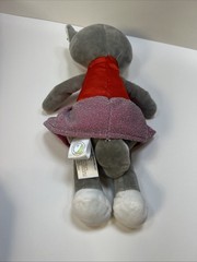 Animal Adventure Holiday GIRL FOX Gray Lovey Plush Red Pink Dress 12” Sparkle
